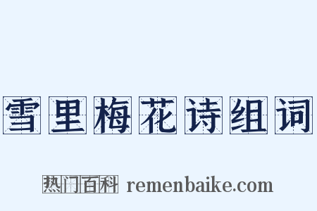 雪里梅花诗组词是什么意思的图片